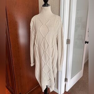Derek Lam heavy cable knit sweater dress size L